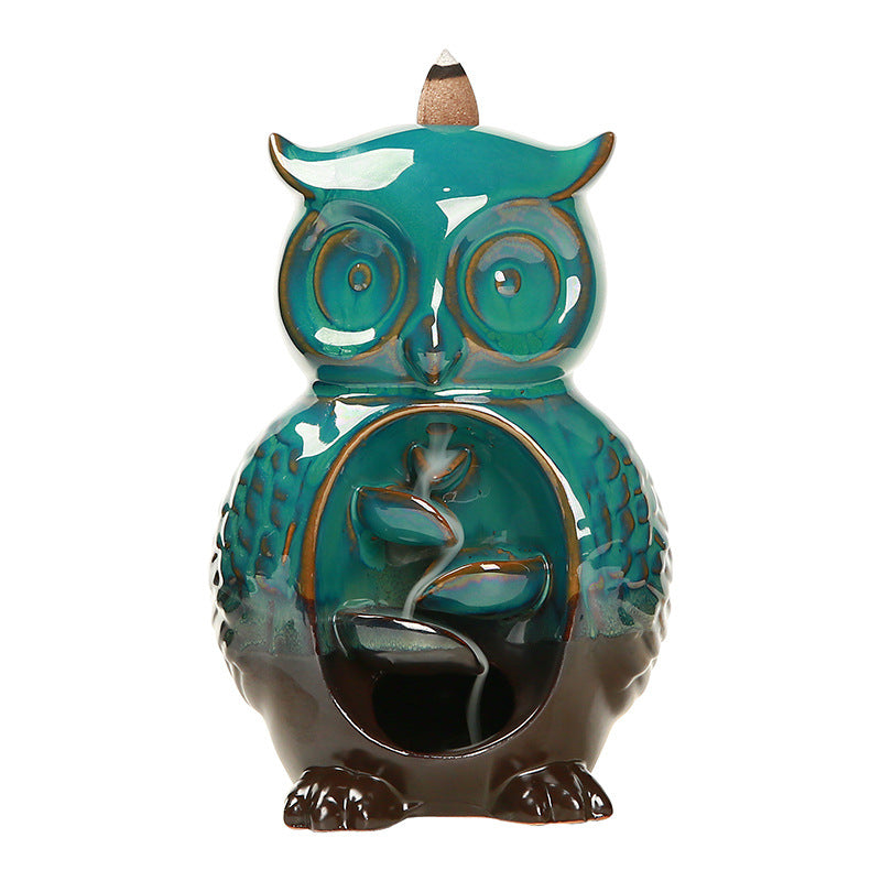 Backflow Incense Burner Owl Creative Ceramic Home Furnishing