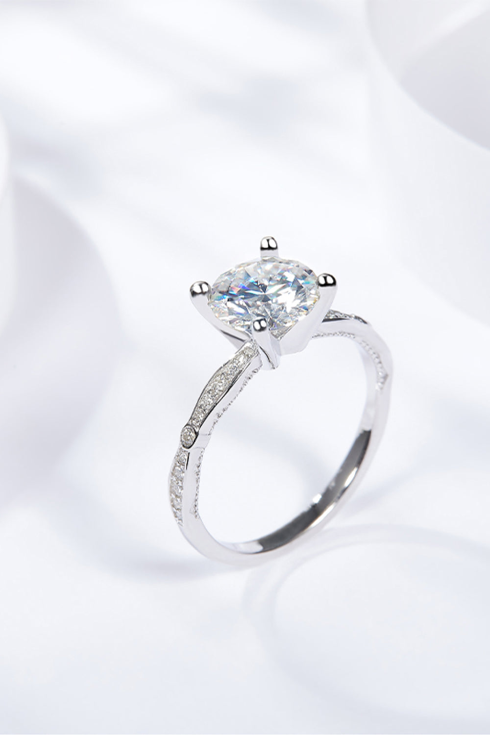 1.5 Carat Moissanite Side Stone Ring 