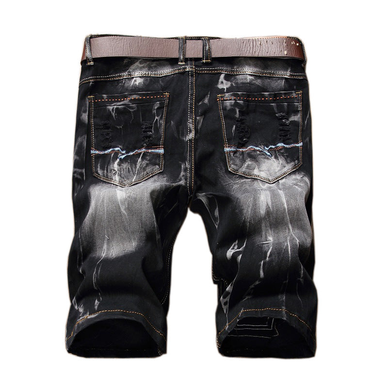 Fashion Men's Retro Stretch Ripped Denim Pants