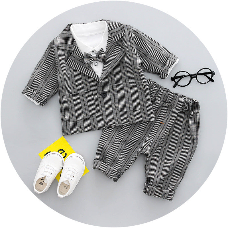 autumn children's suit three-piece children's suit suit Korean version of the small suit factory wholesale boy suit