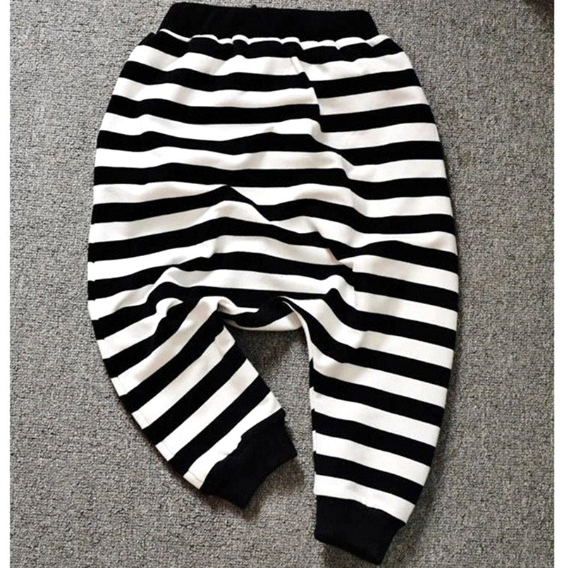 Children Striped Single Trousers Plus Cashmere