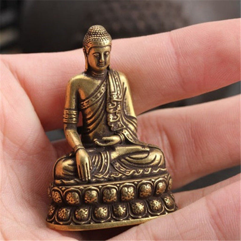 Pure Copper Small Buddha Statue Solid Brass Sakyamuni