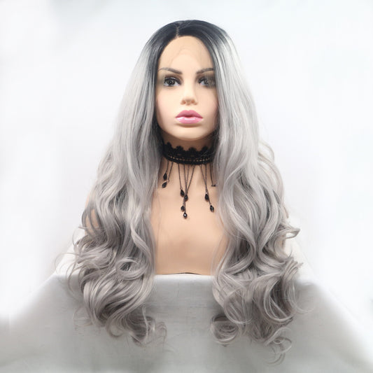 13*3" Lace Front Wigs Synthetic Long Wavy 24" 130% Density 