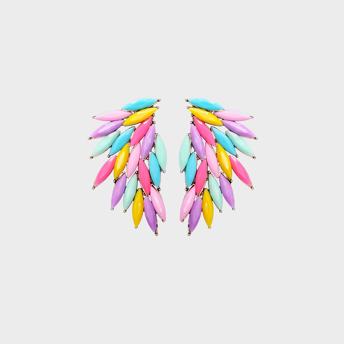 Alloy Acrylic Wing Earrings 