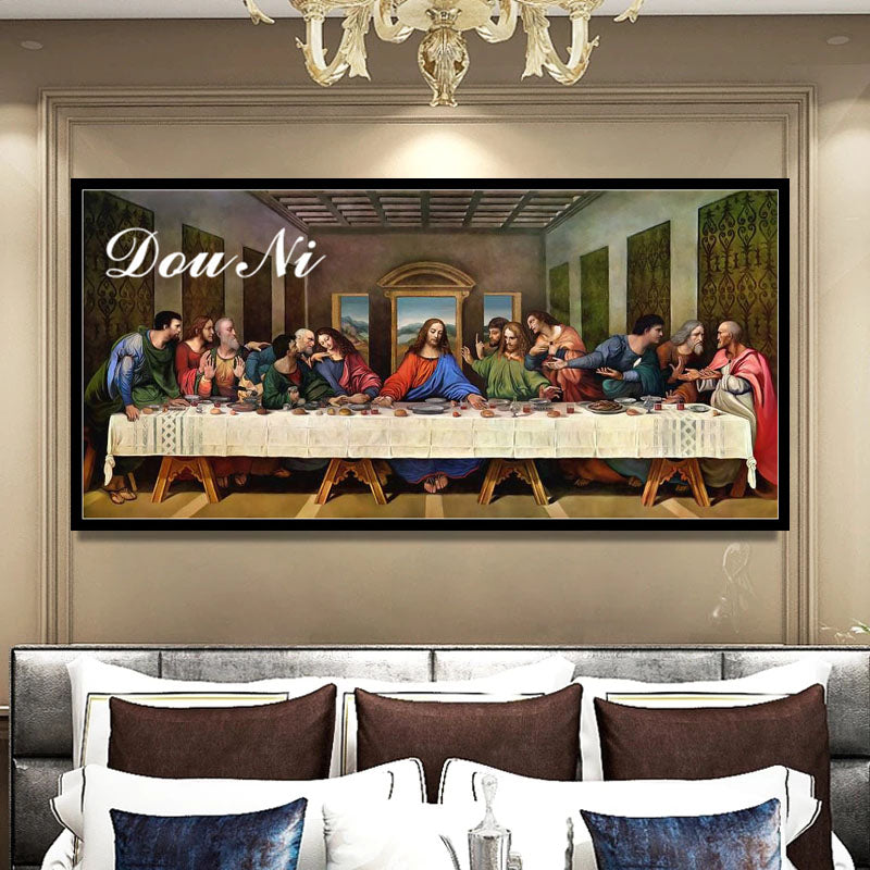 Painting Last Supper Mosaic Rhinestone Picture Living Room Cross  Kit