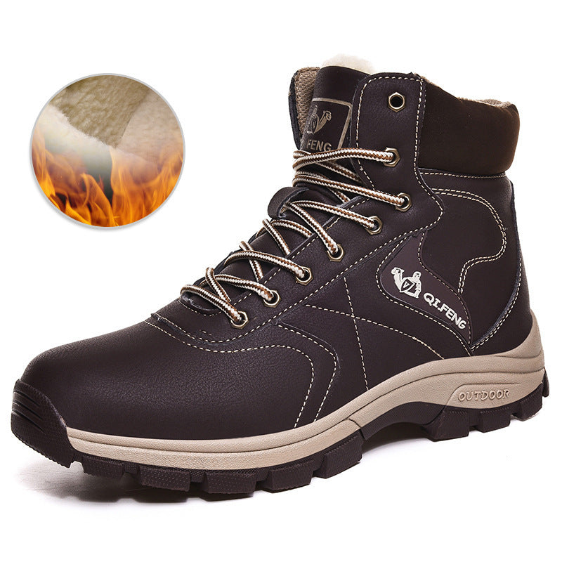 Winter High-top Outdoor Martin Boots Casual Hiking Shoes Men's Cotton Shoes 