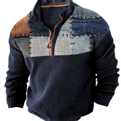 Men's Sweater Digital Printing Polyester Solid Color Retro