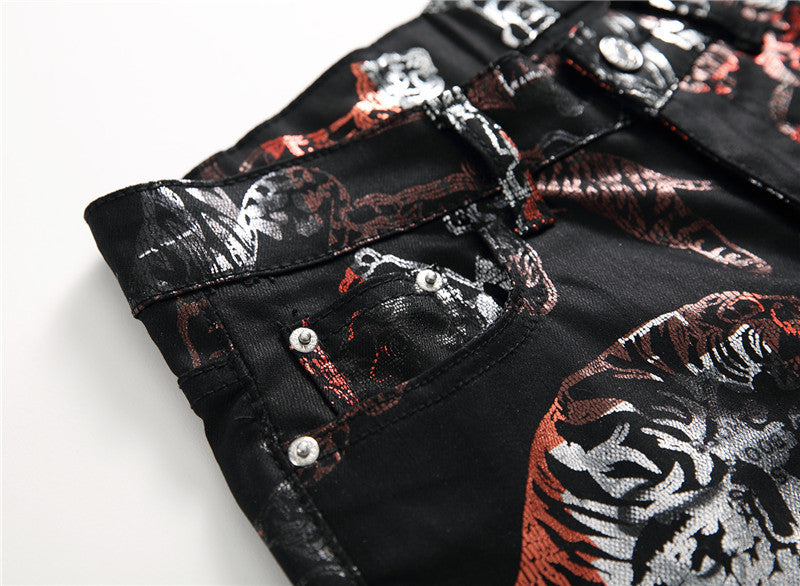 Black printed nightclub pants