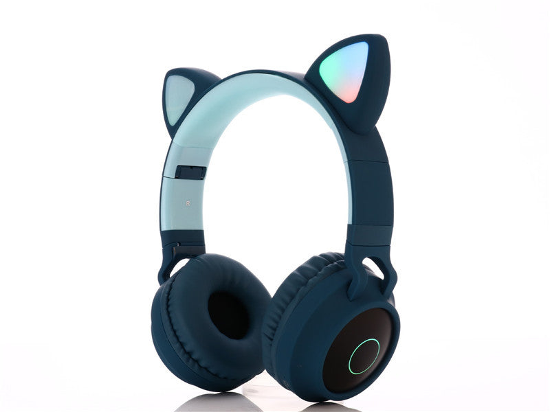 Cartoon Head-mounted Cat Ears Gaming Wireless Bluetooth Headset