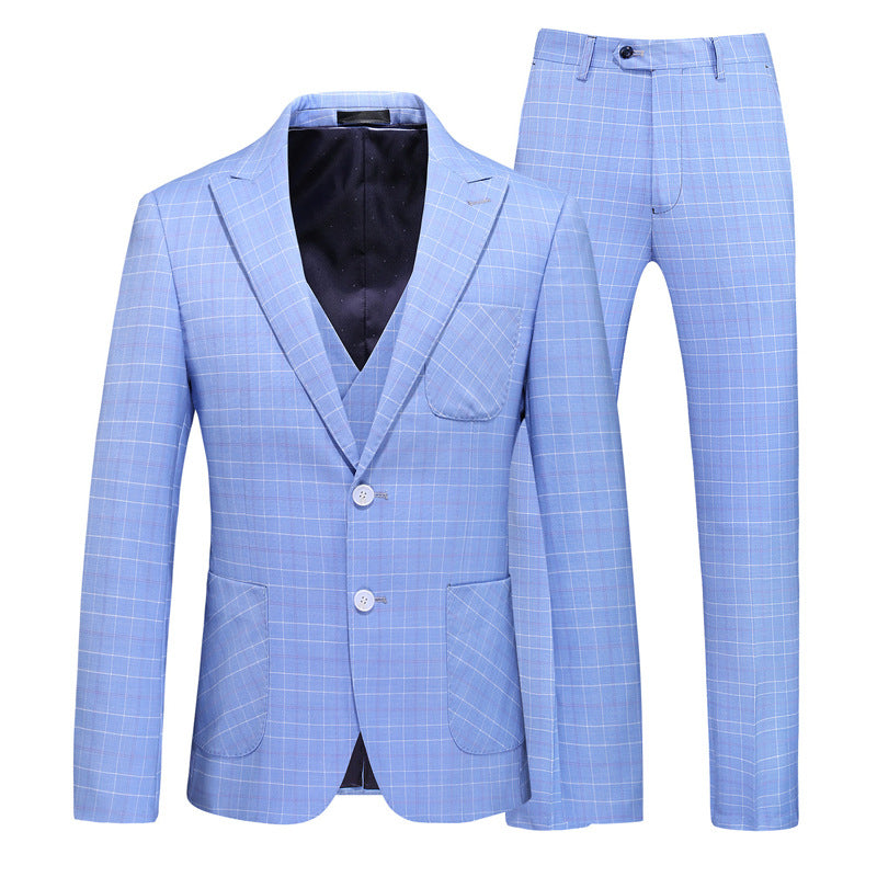 Men's Business Casual Suit Three-piece Wedding Dress 