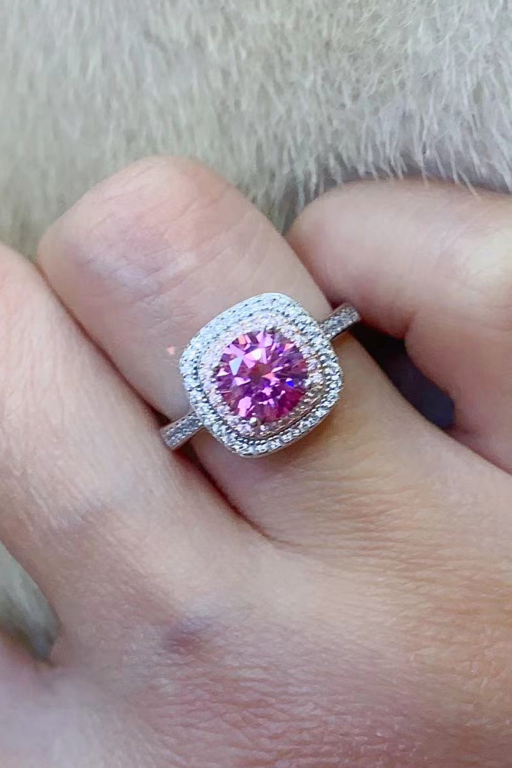 1 Carat Moissanite Two-Tone Ring 