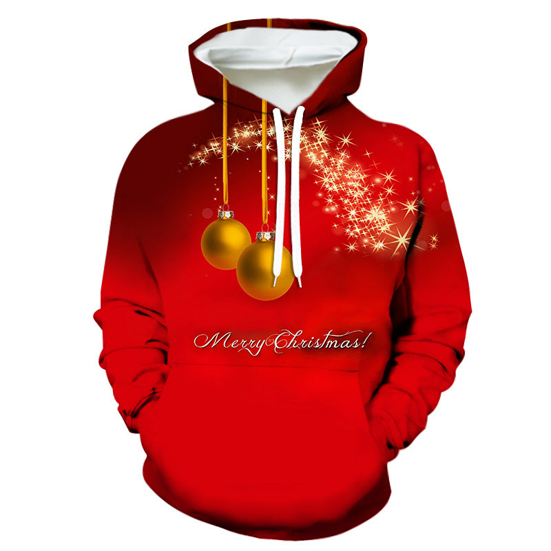 Men's And Women's Fashion Casual Christmas Printed Sports Off Sweater