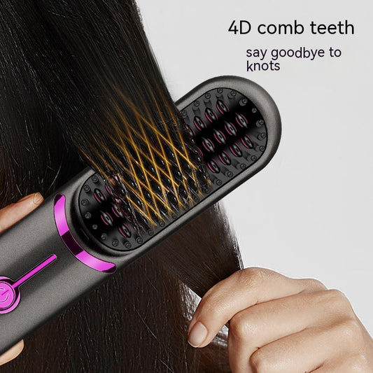 Wireless Straight Comb USB Charging Hairdressing Comb Rolls 