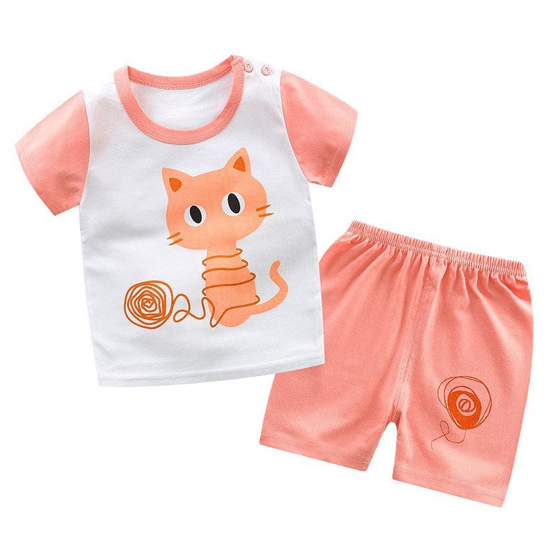 Children's cotton short sleeve suit