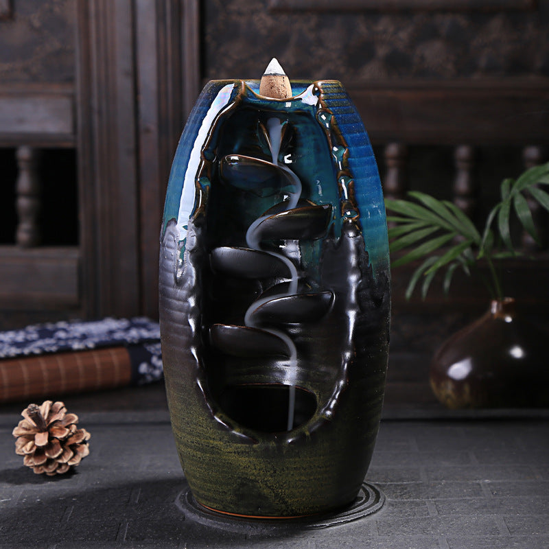 Ceramic Retro Stone Mill Back Flow Incense Creative Back Flow Incense Burner Ornaments