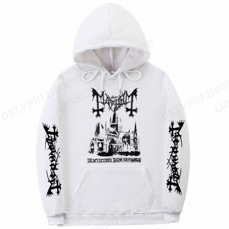 Men's Solid Color Printed Fashion Hoodie