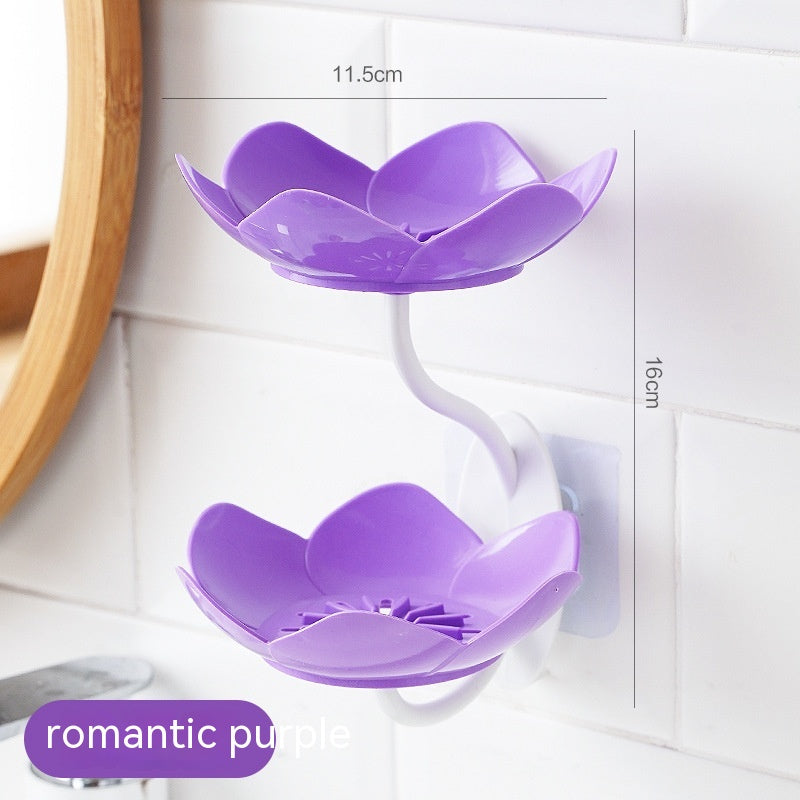 Lotus Soap Box Punch-free Wall-mounted Double-layer Drain 