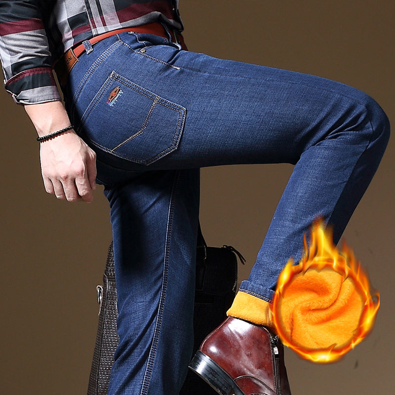 Men's winter velvet jeans