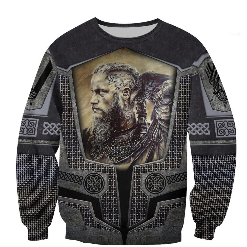 Viking Printed Sweater Street Trend Classic Hoodie