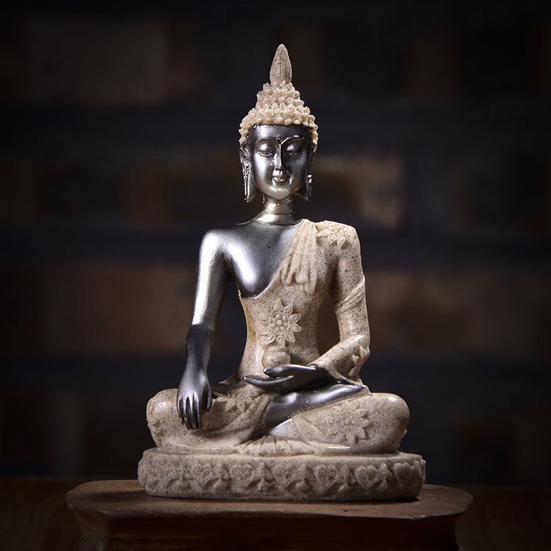 Sandstone sitting Buddha resin crafts