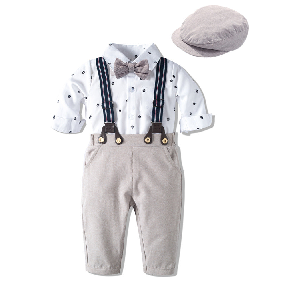 Boys Baby Suit Romper Short-sleeved Jumpsuit Overalls