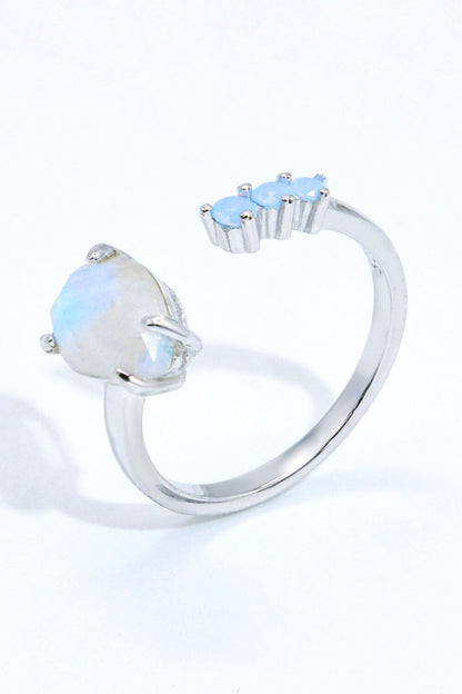 18K Rose Gold-Plated Moonstone Open Ring 