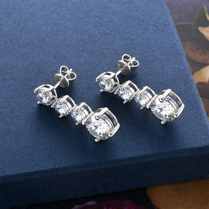 4 Carat Moissanite 925 Sterling Silver Earrings 