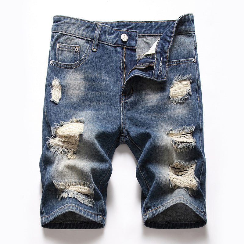 European And American Broken Holes New Denim Pants Retro