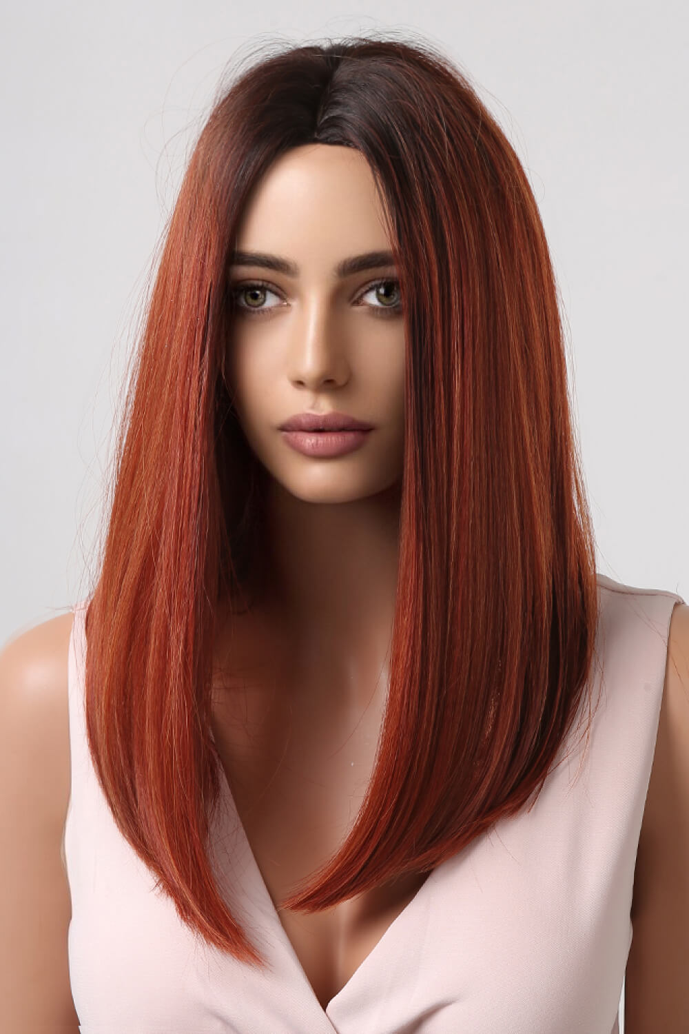 13*2" Full-Machine Wigs Synthetic Mid-Length Straight 27" 