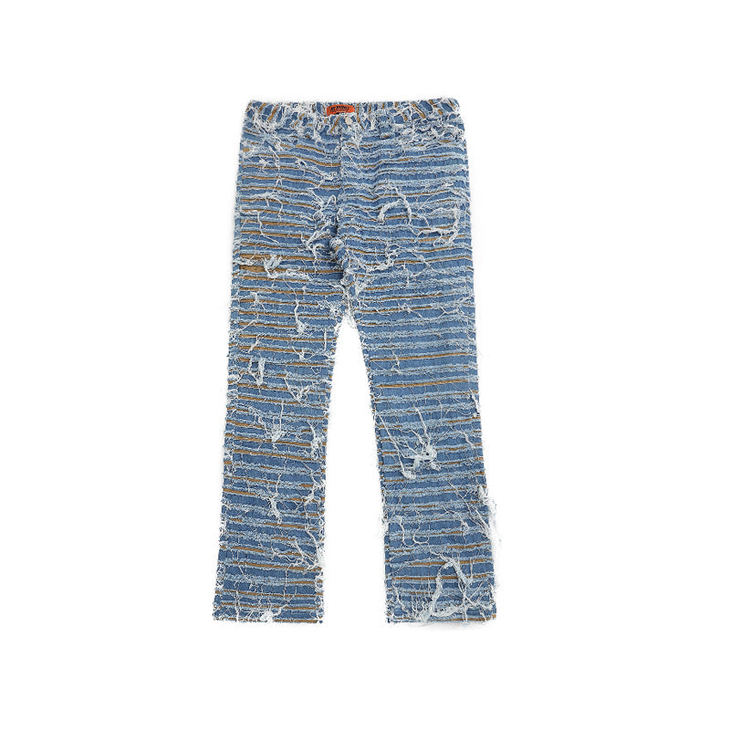 Double Layer Jeans Loose Slim Men's Trousers