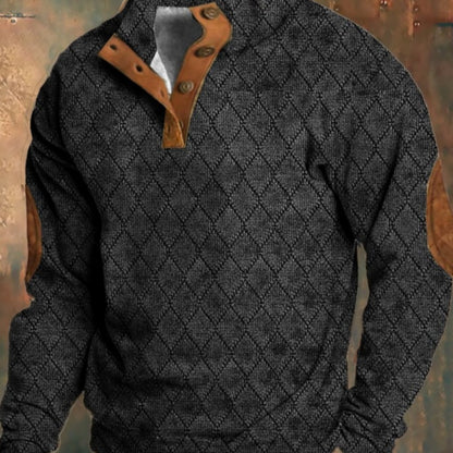 Men's Sweater Digital Printing Polyester Solid Color Retro