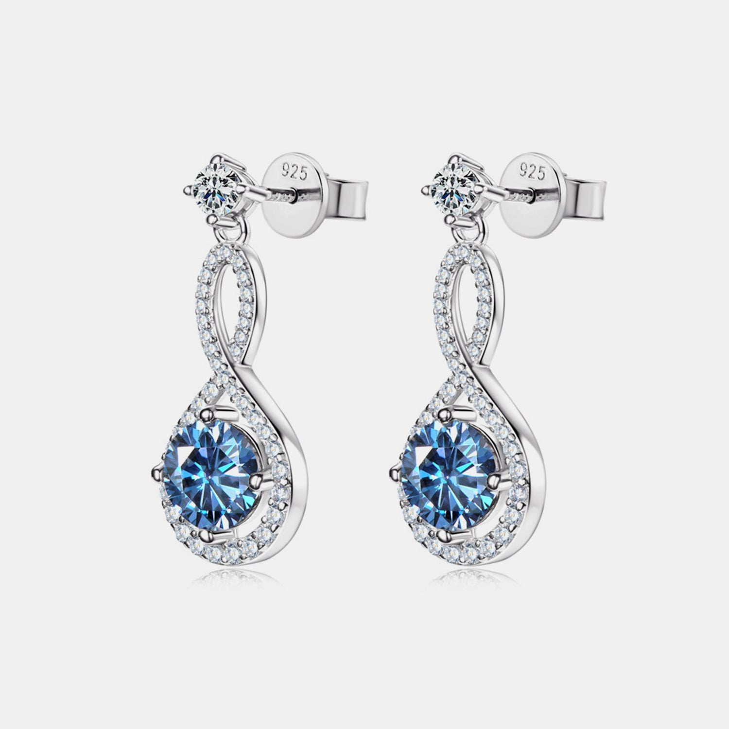 1 Carat Moissanite 925 Sterling Silver Earrings 