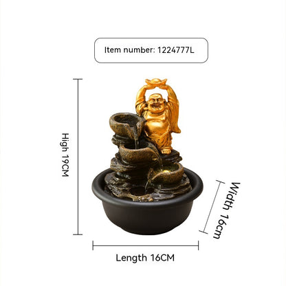 Small Desktop Buddha Statue Make A Fortune As Endless As Flowing Water Ornaments