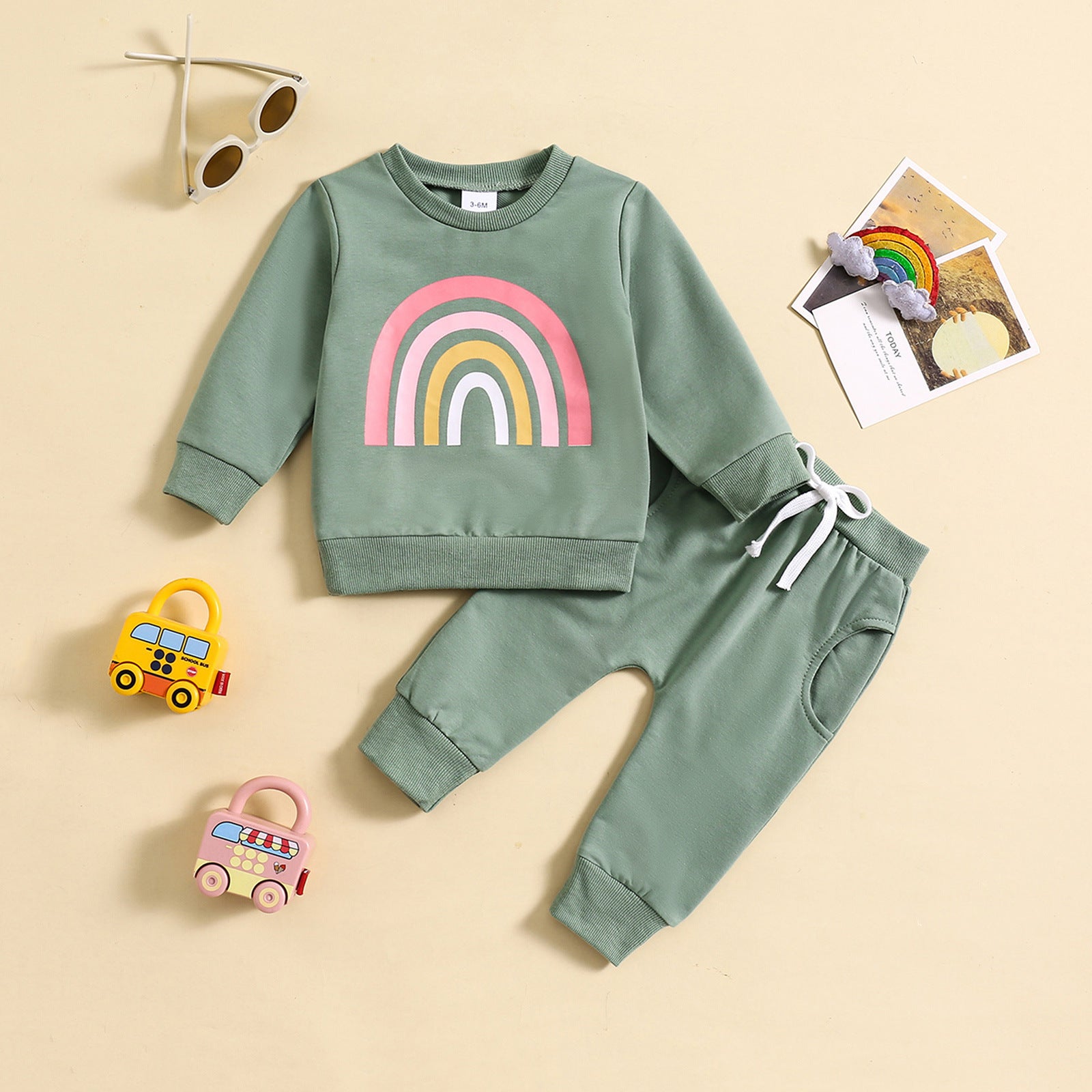 Children's Suit 0-3 Years Old Girl's Clothes Long-sleeved Sweater Fashionable Outer Wear Sweatpants