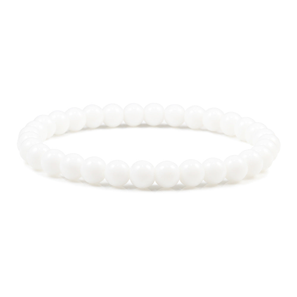 Buddha Pearl Bracelet 6mm Picture Stone White