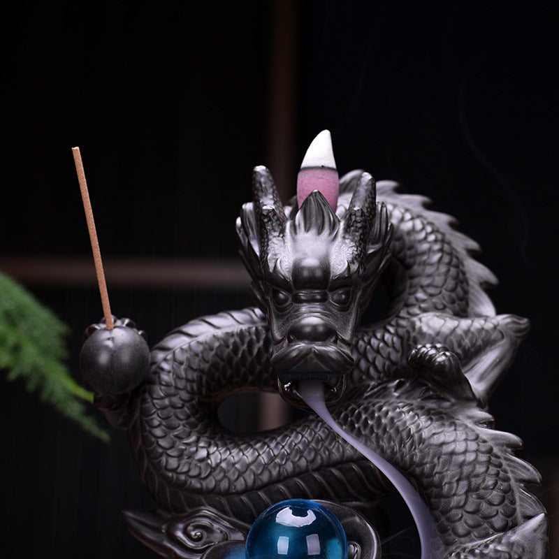 Zisha Dragon Backflow Incense Burner Tea Ceremony Zen Ornaments