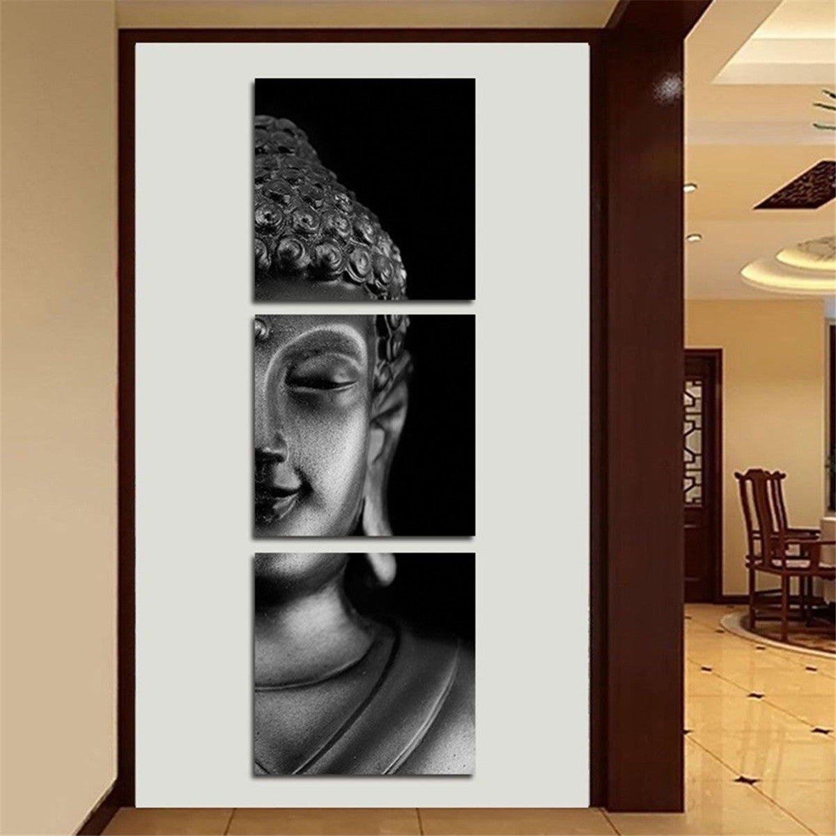 High-definition Art Micro-printing Simulation Oil Painting Home Decoration Triple Buddha