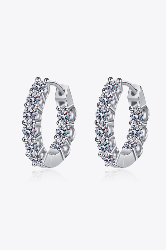 1.8 Carat Moissanite Hoop Earrings - Babbazon earrings