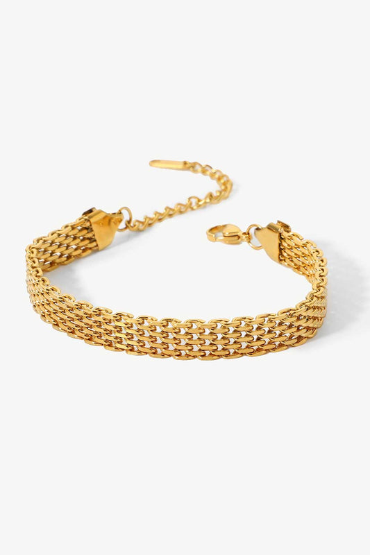 18K Gold-Plated Wide Chain Bracelet 