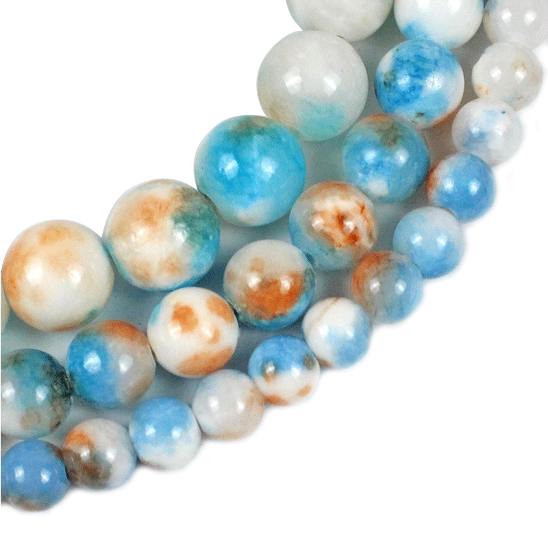 Blue White Orange Beige Chalcedony Scattered Beads Accessories Ear Rings Bracelet Female Diy Handmade String Round Beads Buddha Chain