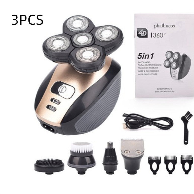 5-Head Electric Shaver 5-In-1 Rechargeable Razor