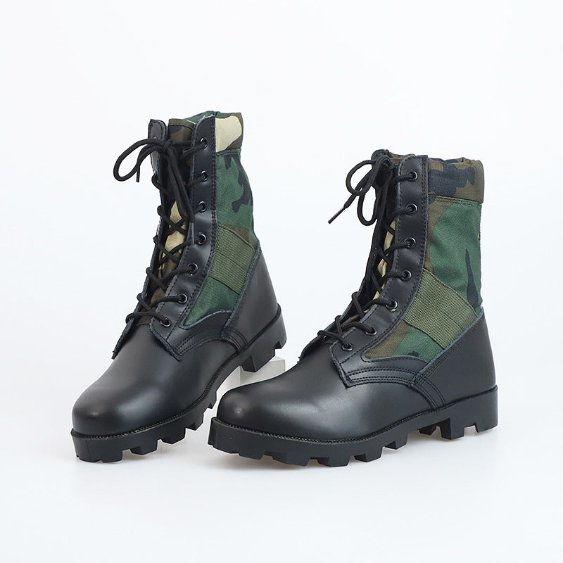 Non-slip Wear-resistant Camouflage Desert Outdoor Hiking Military Boots Combat Men's High-top Combat Boots 