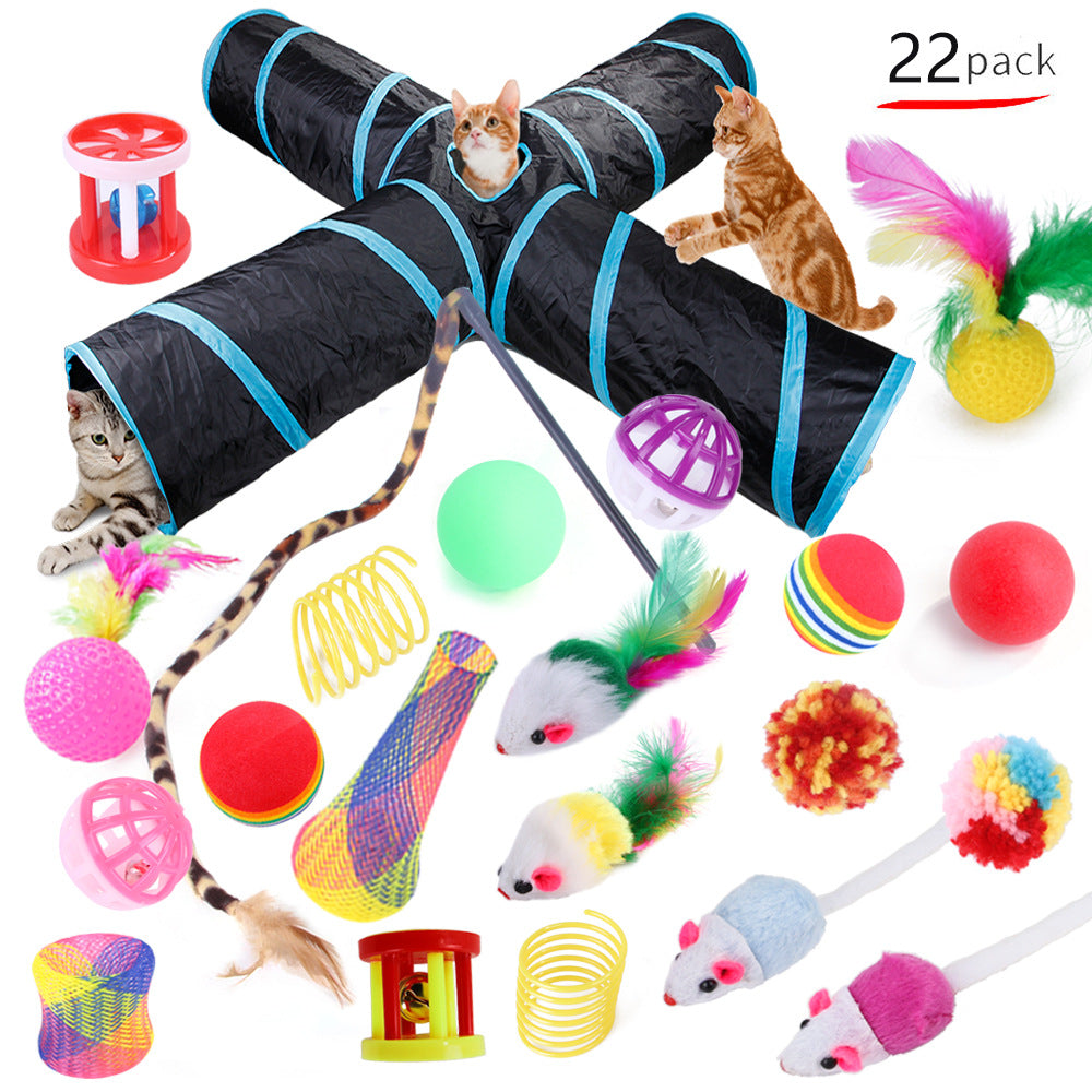 Cat Toy Set Funny Cat Assembled Toys Cat Tunnel Cat Tunnel Pet Supplies 