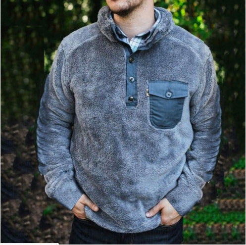 Men's Casual Flannel Plush Sweatshirt