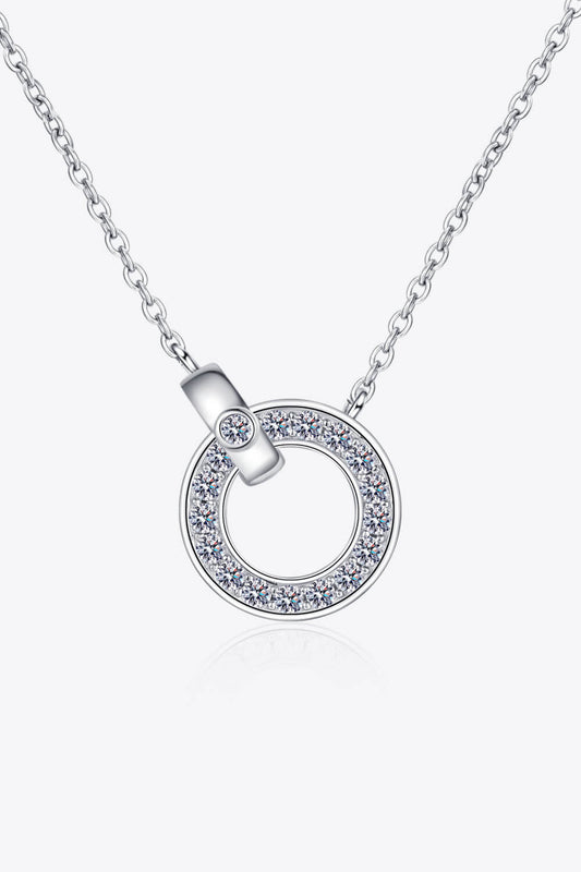 Moissanite Pendant Rhodium-Plated Necklace 