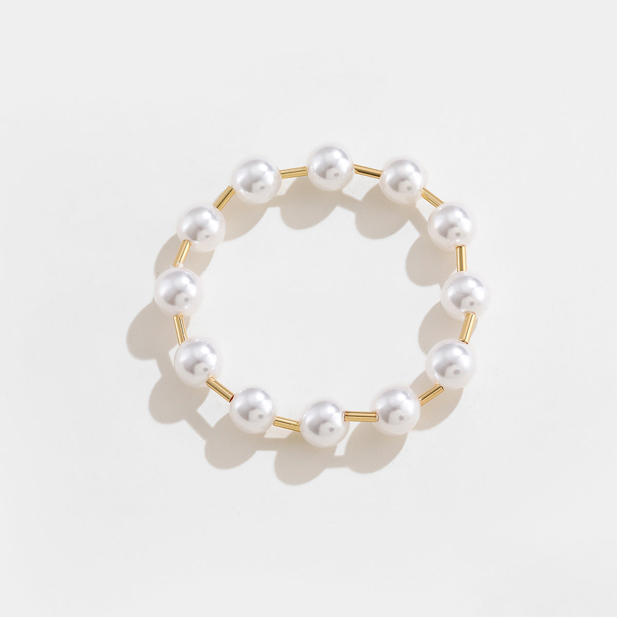 Gold-Plated Pearl Copper Bracelet 