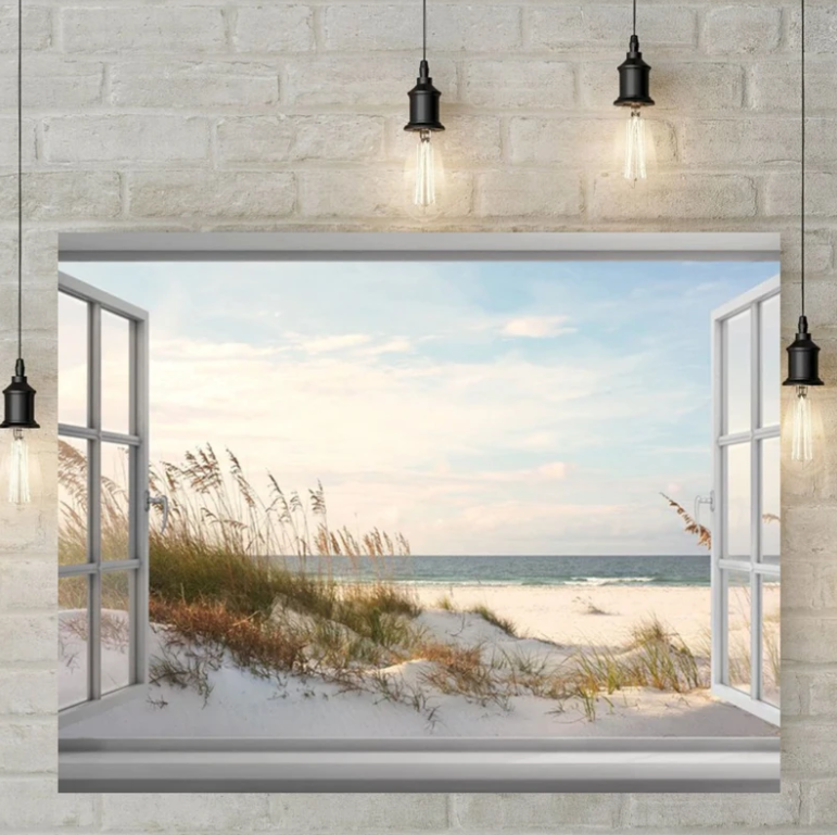 Diamond Painting Of Seascape Outside The Window