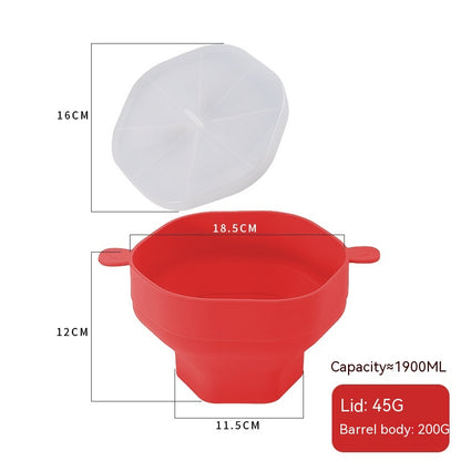 Silicone Popcorn Bucket High Temperature Resistant With Cover 