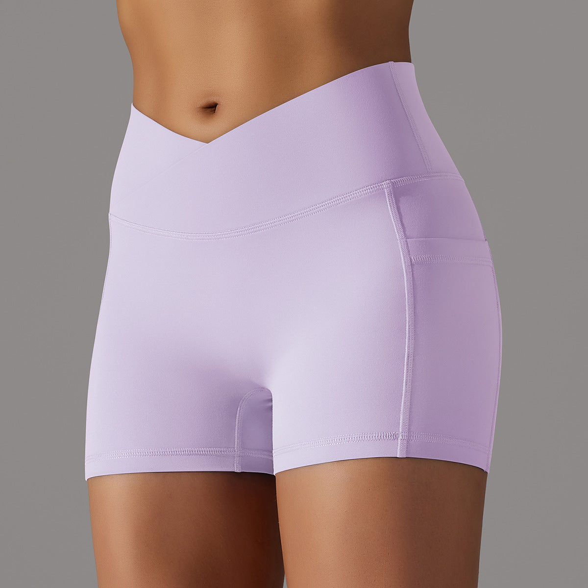 Yoga Shorts With Phone Pocket Design Fitness Sports Pants For Women Clothing 