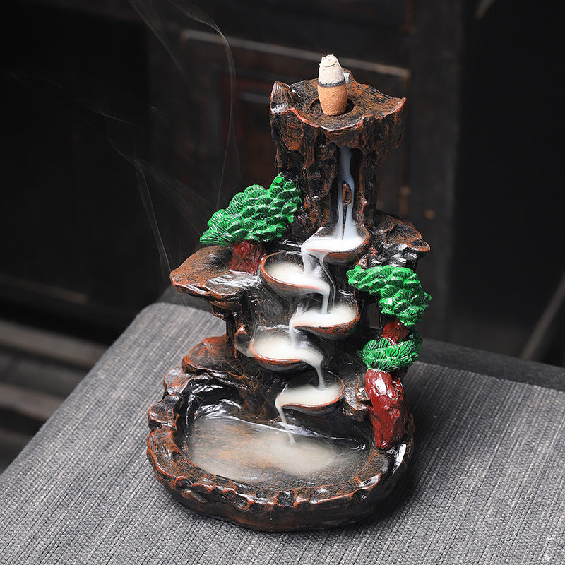 Backflow Incense Burner Decoration Resin Aroma Burner Sandalwood Rockery